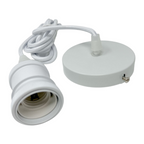 Lampadario a Sospensione in Metallo Bianco - Portalampada - immagine 2