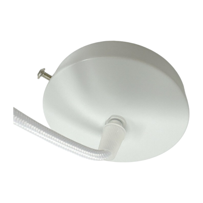 Lampadario a Sospensione in Metallo Bianco – Portalampada per Lampadine E27