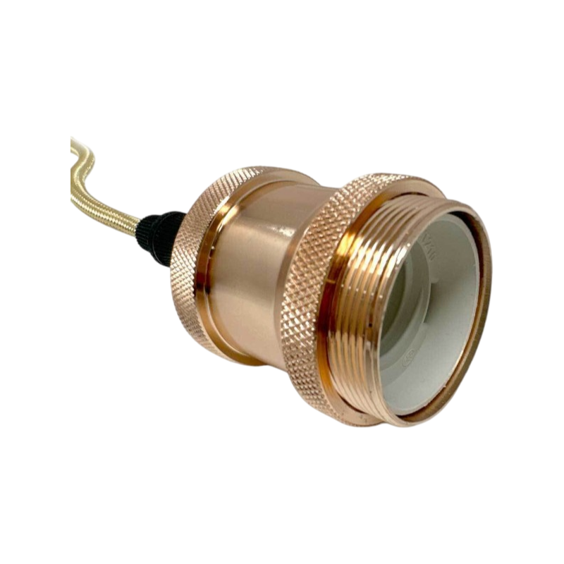 Lampadario Portalampada in Metallo a Sospensione – Colore Oro per Lampadine E27