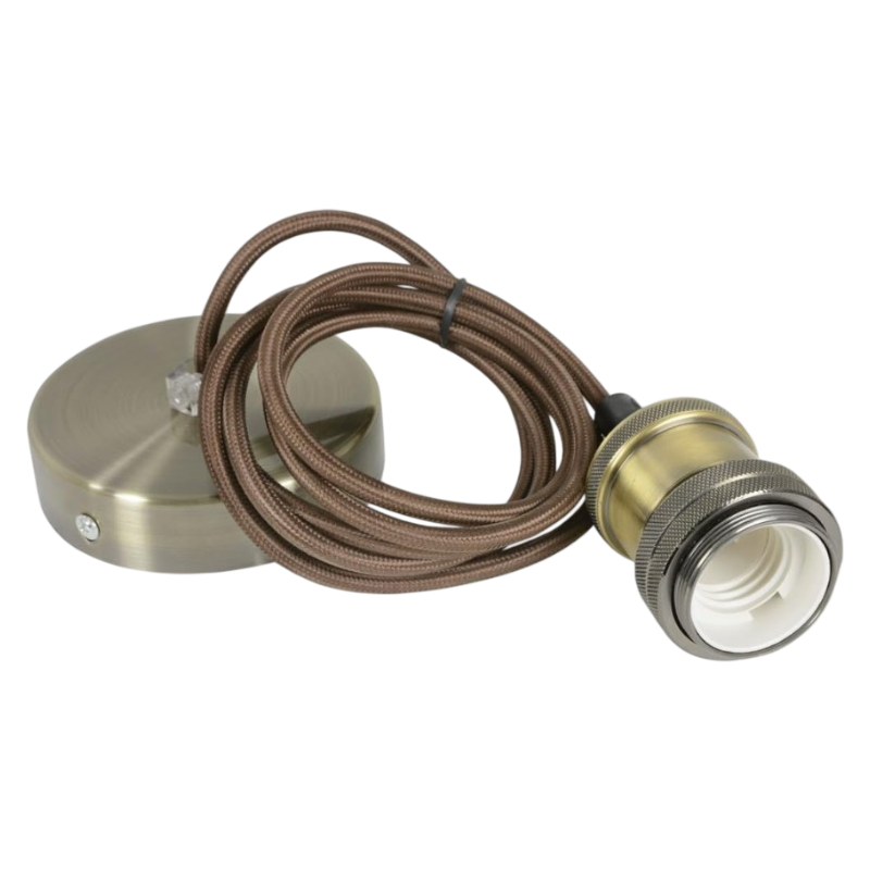 Lampadario Portalampada a Sospensione Vintage – Bronzo per Lampadine E27