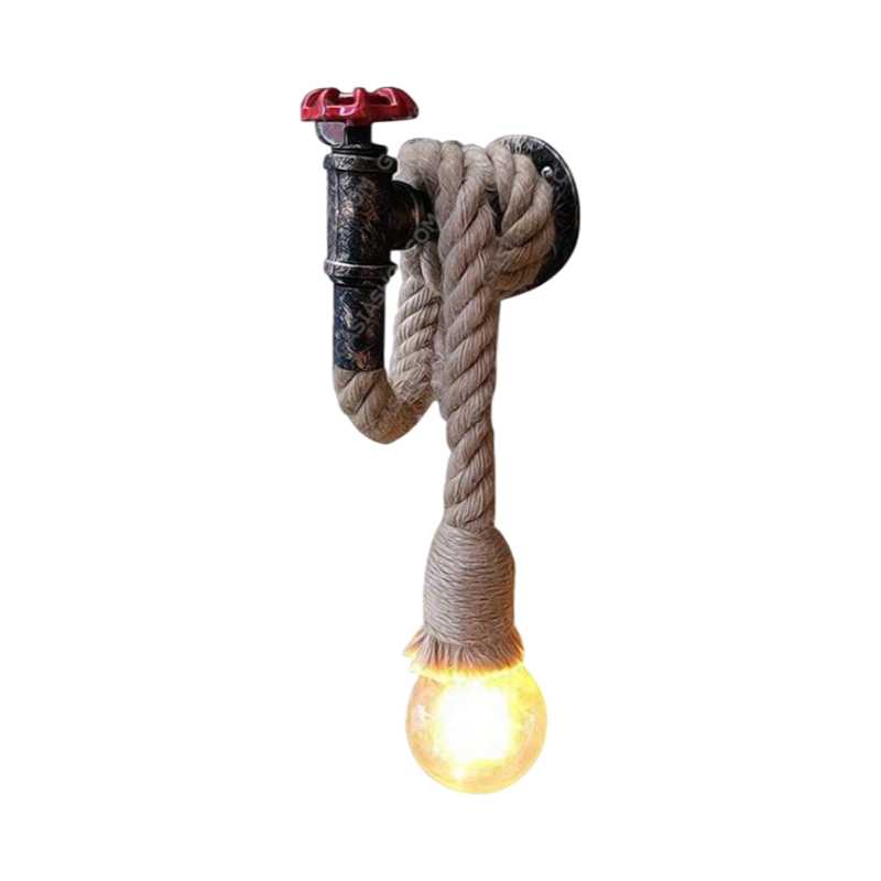 Pendente Vintage da Parete a Forma di Fontana e Corda con Attacco E27