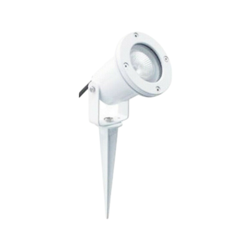 Faretto Portalampada Orientabile con Picchetto da Giardino per Lampadine GU10 IP65 - Bianco