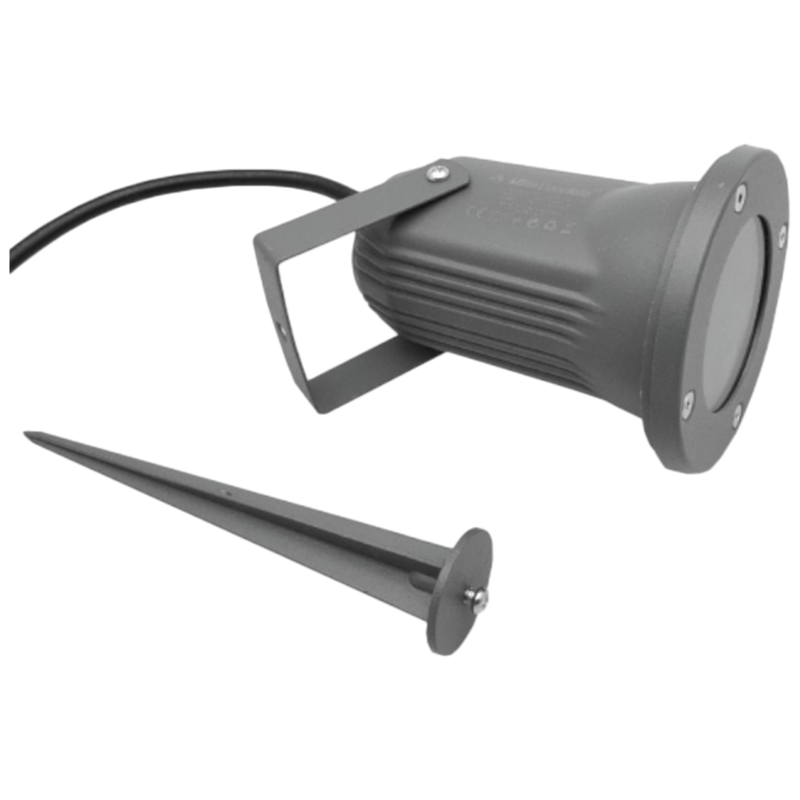 Faretto Orientabile da Giardino con Picchetto per Lampadine GU10 | IP65 Grigio