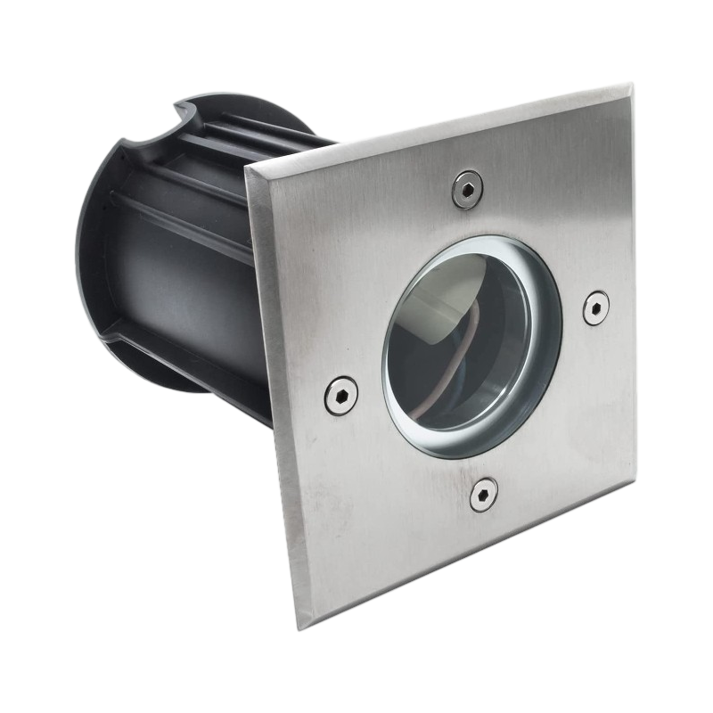 Segnapasso Portalampada da Interramento Calpestabile Quadrato per Lampadine GU10 IP65