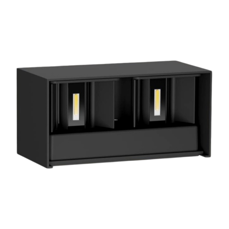 Applique LED da muro nera UNIVERSO ES30-N3C 24W con doppio fascio luminoso regolabile e selettore CCT 3000K 4000K 6500K IP65