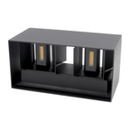 Applique LED da muro nera UNIVERSO ES30-N3C 24W con doppio - immagine 4