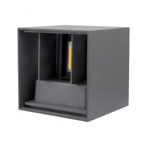 Applique Lampada da Muro Grigia – Doppio LED COB 12W con Fascio Regolabile, per Esterno