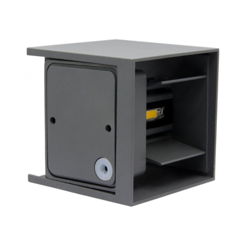 Applique Lampada da Muro Grigia – Doppio LED COB 12W con Fascio Regolabile, per Esterno