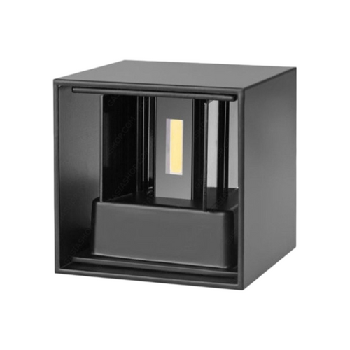 Applique Lampada a Muro Nera – Doppio LED COB 12W con Fascio Regolabile, IP55 per Esterno