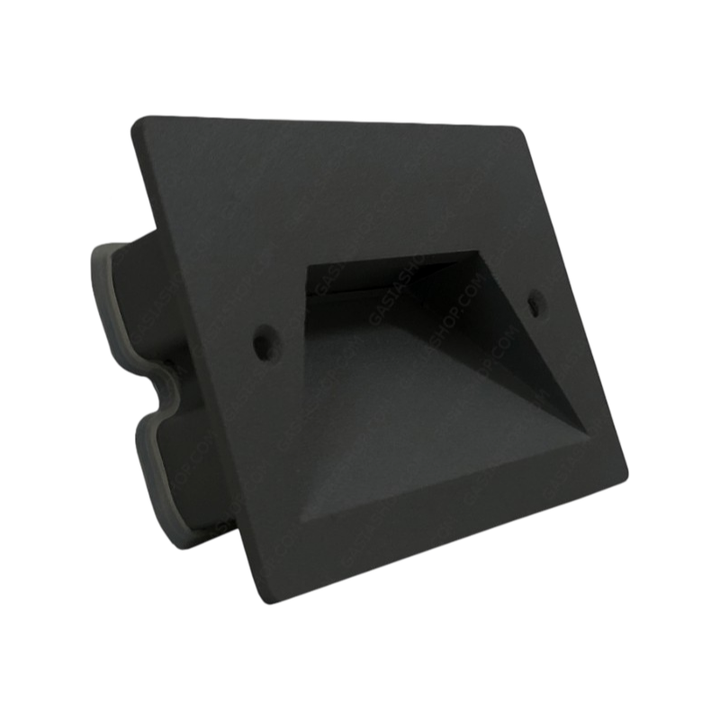 Punto Luce Segnapasso LED Rettangolare Colore Nero Montaggio a Incasso 503E 3W 24° da Esterno IP65