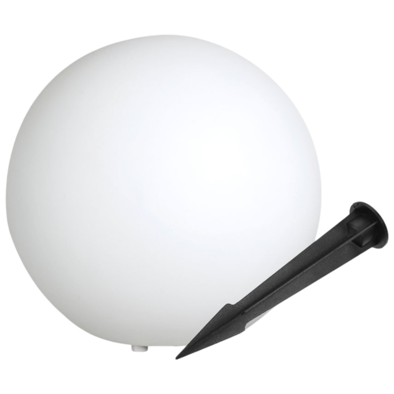 Lampada a Sfera Bianca da Giardino 40 cm – Attacco E27 Max 25W, IP65 per Interno ed Esterno