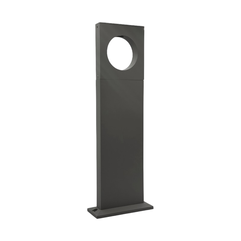 Lampada LED da Giardino 12W – Alluminio Grigio, Fissaggio a Terra, IP65, Lampione 500 mm, 600 Lumen