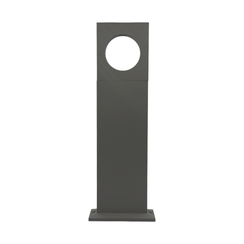 Lampada LED da Giardino 12W – Alluminio Grigio, Fissaggio a Terra, IP65, Lampione 500 mm, 600 Lumen