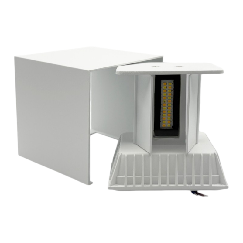 Applique LED da muro bianca 22W doppia emissione con CCT 3in1 selezione temperatura luce 3000K 4000K 6500K IP65 per esterno