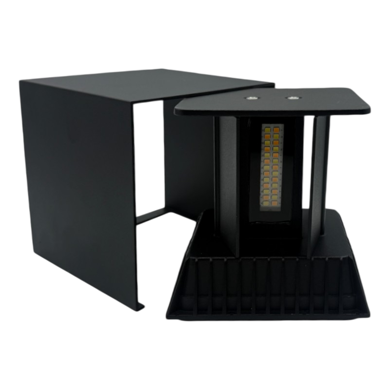 Applique LED da muro nera 22W doppia emissione con CCT 3in1 selezione temperatura luce 3000K 4000K 6500K IP65 per esterno