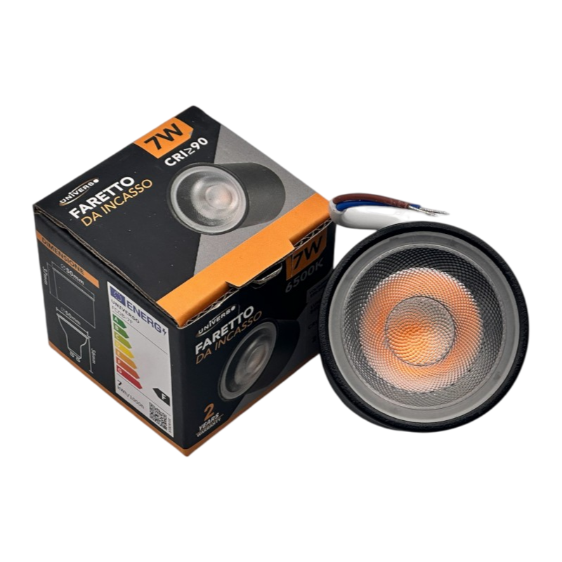 Faretto COB LED Spot Light Universo FCOB-7 – 7W, CRI≥90, per Sostituzione Lampadine GU10, Diametro 50mm