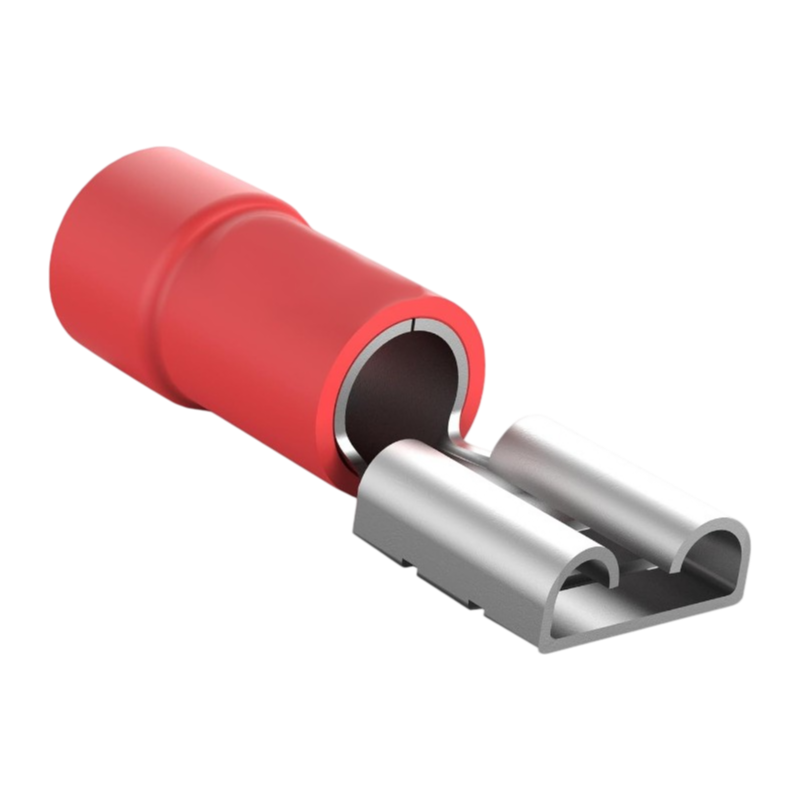 Confezione da 50 Pezzi – Terminale Capicorda Femmina FDD1.25-250 per Cavi da 0,5 mm² a 1,5 mm² – Rosso