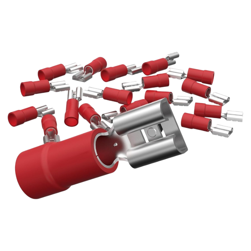 Confezione da 50 Pezzi – Terminale Capicorda Femmina FDD1.25-250 per Cavi da 0,5 mm² a 1,5 mm² – Rosso