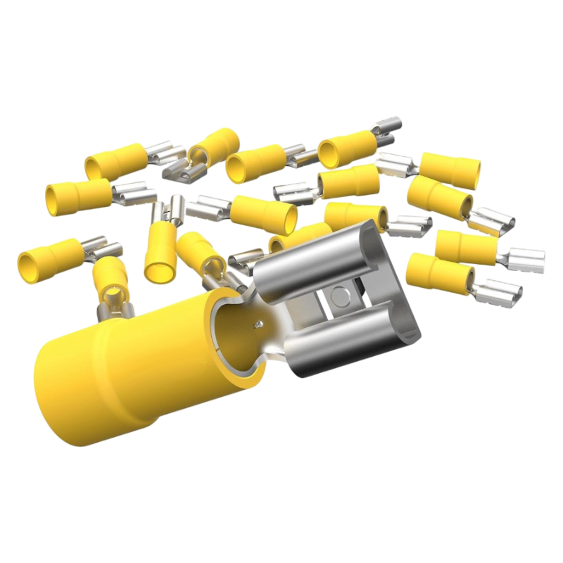 Confezione da 50 Pezzi – Terminale Capicorda Femmina FDD5.5-250 per Cavi da 4 mm² a 6 mm² – Giallo