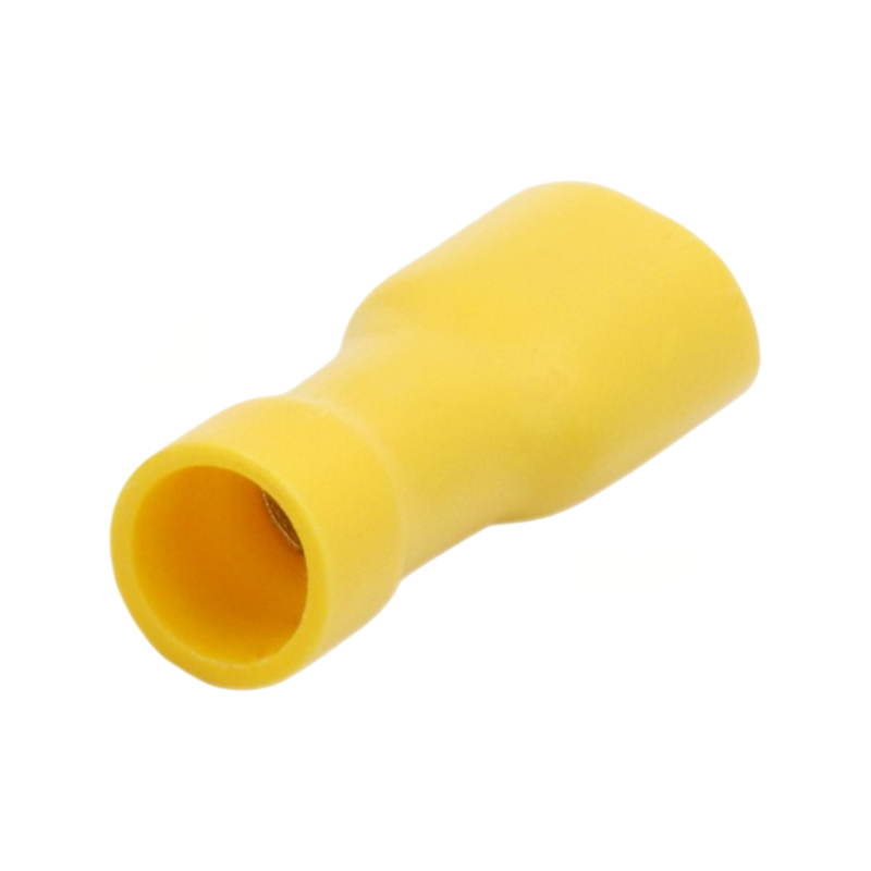 Confezione da 50 Pezzi – Terminale Isolato Capicorda Femmina FDFD5.5-250 per Cavi da 4 mm² a 6 mm² – Giallo