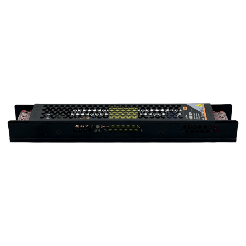 Alimentatore Slim Metallico Switching Stabilizzato 300W – Ingresso 220V, Uscita 12V 25A, Colore Nero, con trimmer regolabile