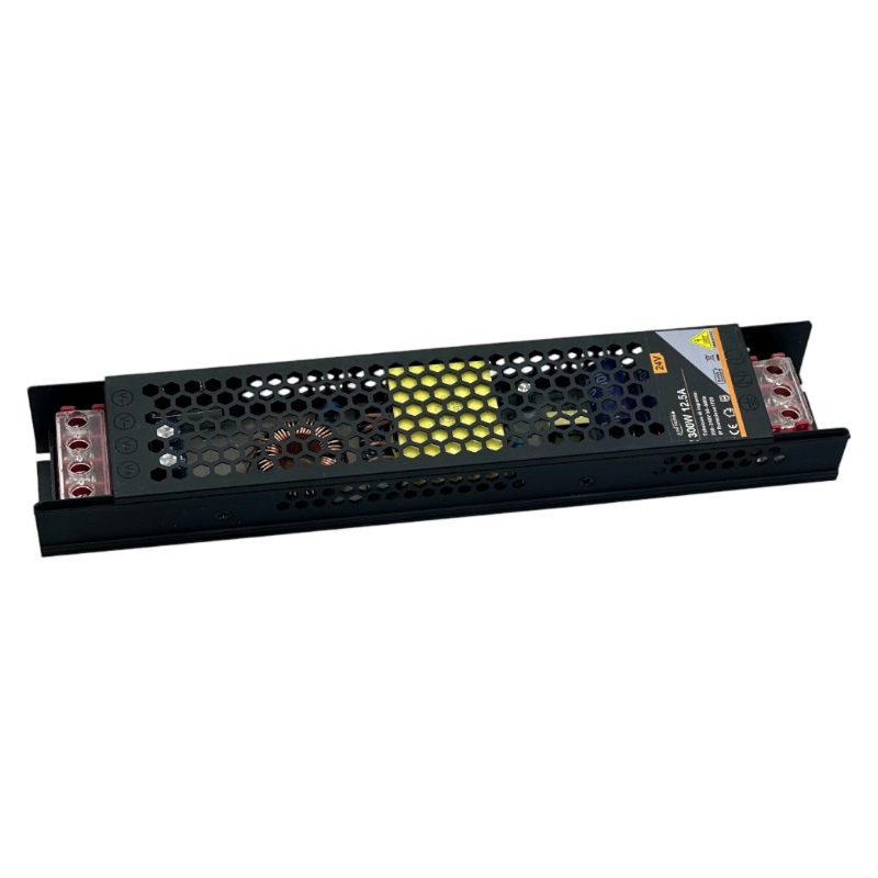 Alimentatore Slim Metallico Switching Stabilizzato 300W – Ingresso 220V, Uscita 24V 12.5A, Colore Nero