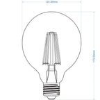 Lampadina LED Globo G125 18W Attacco E27 Filamento in Vetro - immagine 4
