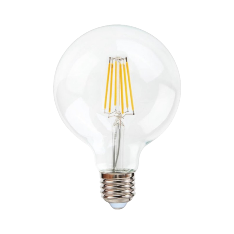 Lampadina LED Universo G125-18W – Attacco E27, 18W, Globo G125 a Filamento, Vetro Trasparente, 2380 Lumen, CCT 2700K/4000K/6500K