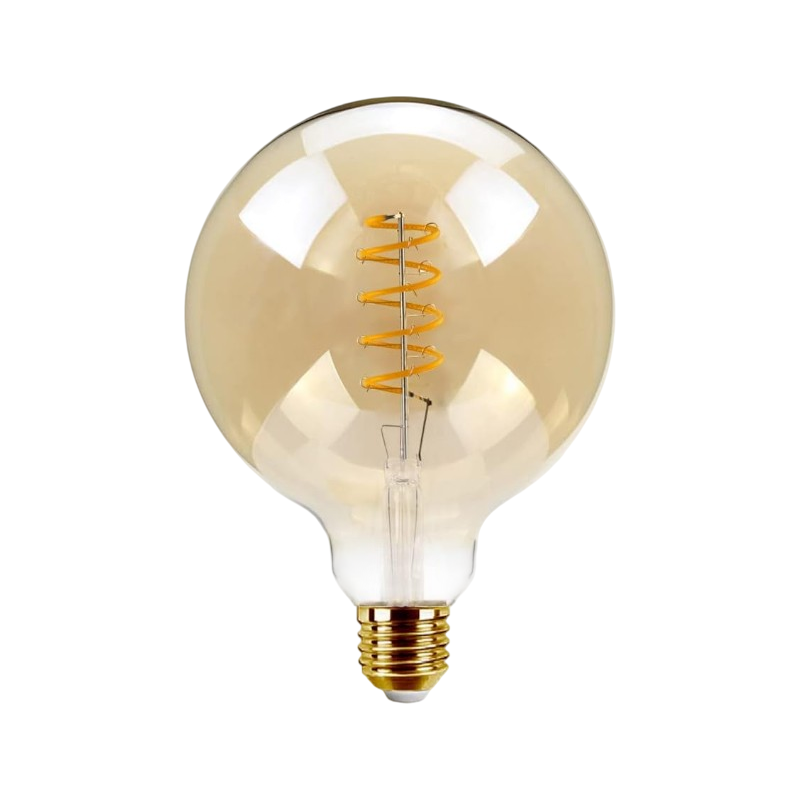 Lampadina LED E27 Universo G125-S-OC – 4W, Globo G125 a Filamento, Vetro Ambrato, Luce Calda 2500K