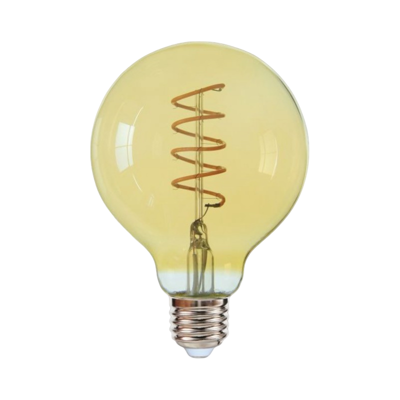Lampadina LED E27 Universo G80-S-OC – 4W, Globo G80 a Filamento, Vetro Ambrato, Luce Calda 2500K