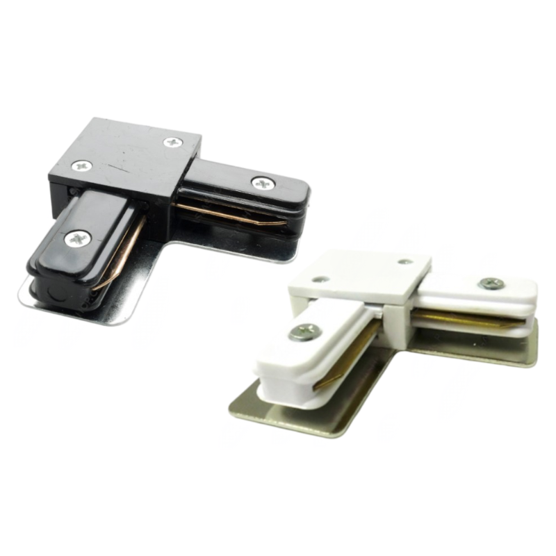 UNIVERSO CONNETTORE GIUNTO ANGOLARE 90° A L PER BINARI ELETTRIFICATI MONOFASE TRACK LIGHT