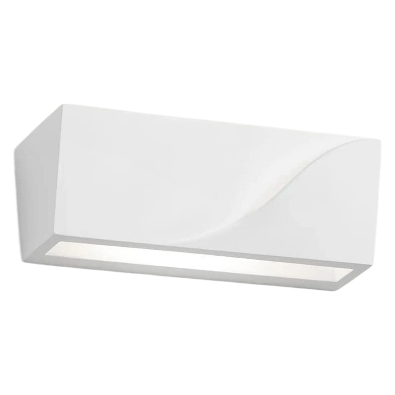 Portalampada Applique da Parete in Gesso Verniciabile Rettangolare – Doppia Emissione Up/Down con Attacco G9