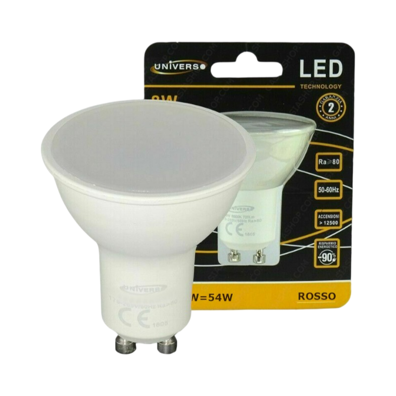 Lampadina LED GU10 – 6W Faretto Spotlight 110°, Colore Rosso, Verde, Blu
