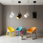 Lampada a Sospensione Nera con Paralume Orientabile e - immagine 3