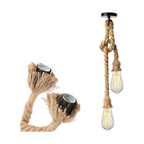 Lampadario in Corda Doppio con Portalampada per Lampadine - immagine 3
