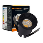 Faretto LED Rotondo da Incasso Nero 3W - CCT Selezionabile