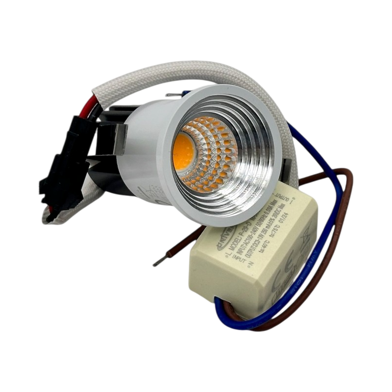 Faretto LED Rotondo da Incasso 3W | CCT Selezionabile 3000K-4000K-6500K Bianco/Argento IP20