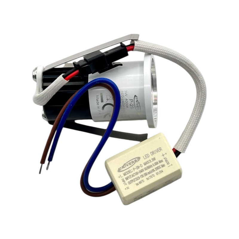 Faretto LED Rotondo da Incasso 3W | CCT Selezionabile 3000K-4000K-6500K Bianco/Argento IP20