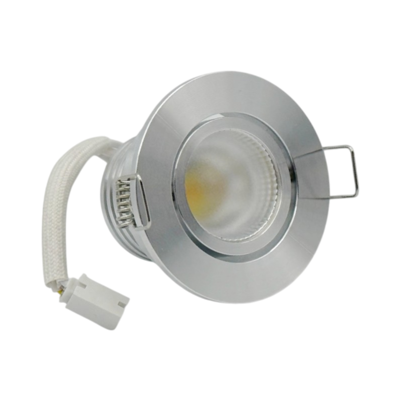 Faretto LED da Incasso Rotondo Universo P-45-B3C – 3W COB, Cromo Satinato, Switch CCT per Luce 3000K/4000K/6500K