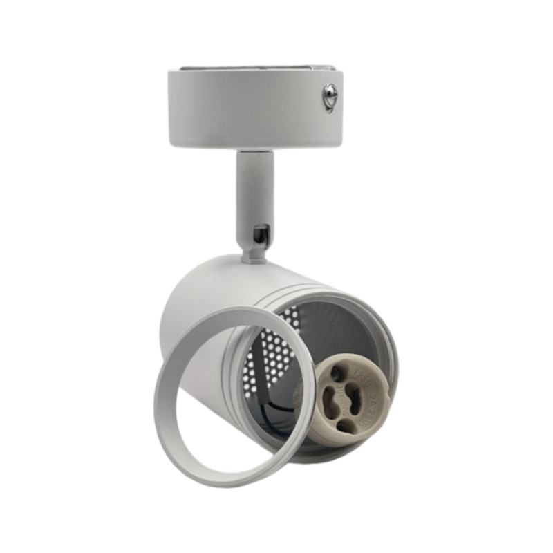Portafaretto Rotondo Universo P28-GU10-B per Faretto LED Spotlight GU10 – Testina Orientabile, Colore Bianco