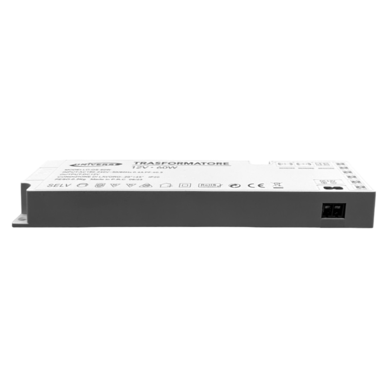 Alimentatore switching DC 12V 60W 5A con 7 uscite e 3 ingressi per sensore, ideale per strip LED e impianti di illuminazione LED domestici e professionali