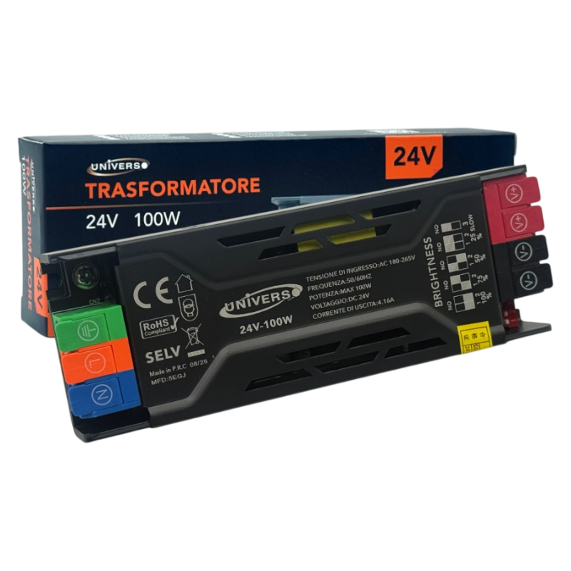UNIVERSO RG-24V-100W Alimentatore switching dimmer con regolazione luminosità DC 24V 4.16A 100W IP20