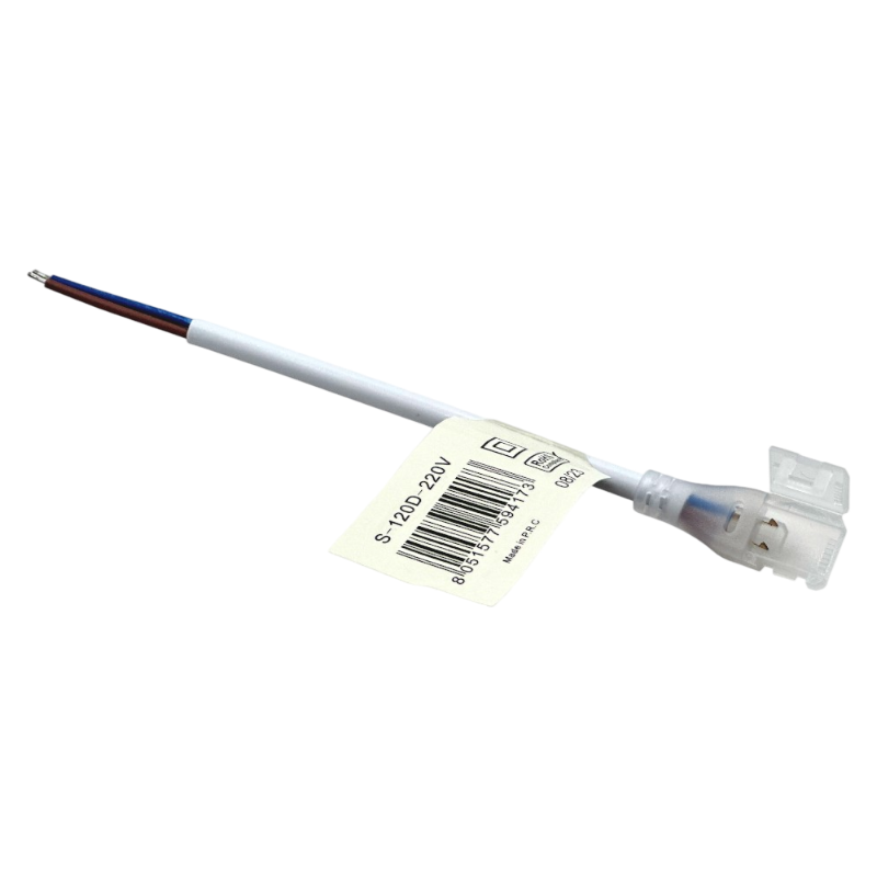 Connettore Alimentazione Flessibile per Strip LED 220V 8mm SMD-3535 | Confezione 10 Pezzi