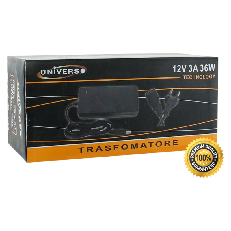 Alimentatore Desktop Switching 12V 3A 36W | Per Illuminazione LED e CCTV Telecamere