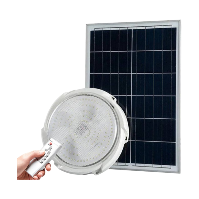 Plafoniera LED 60W Ricaricabile con Pannello Solare – Telecomando Wireless, Illuminazione per Esterni
