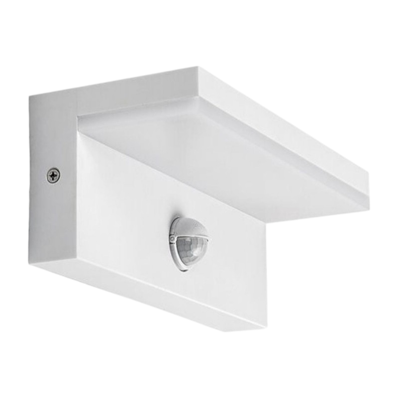 Applique LED da muro bianca 10W SMD con sensore di movimento PIR e CCT 3in1 selezione colore 3000K 4000K 6500K IP54 per esterno