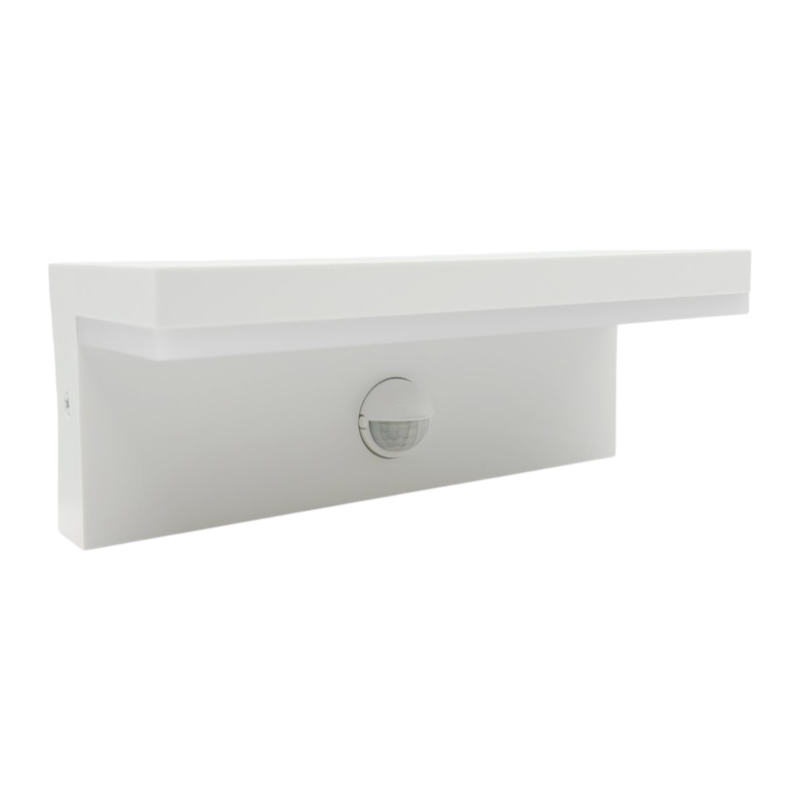 Applique LED da muro bianca 10W SMD con sensore di movimento PIR e CCT 3in1 selezione colore 3000K 4000K 6500K IP54 per esterno