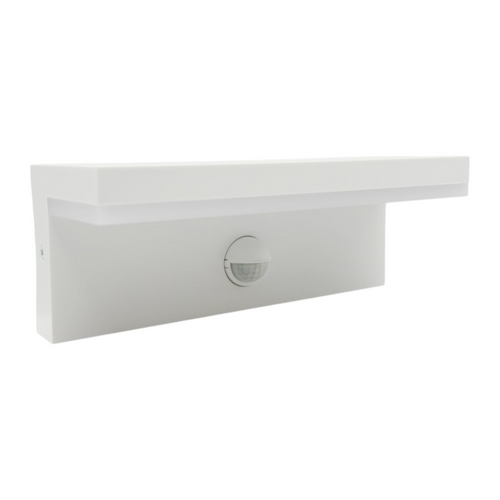 Applique LED da muro bianca 10W SMD con sensore di movimento PIR e CCT 3in1 selezione colore 3000K 4000K 6500K IP54 per esterno
