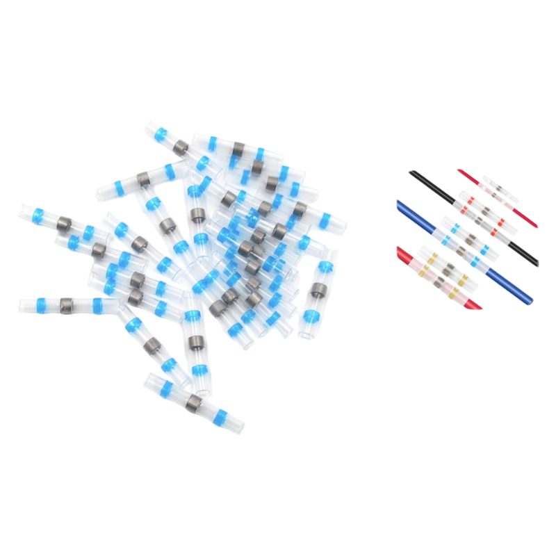 Confezione da 50 Pezzi – Connettore di Giunzione Isolato Autosaldante a Caldo per Cavi da 1,5 mm² a 2,5 mm² IP67
