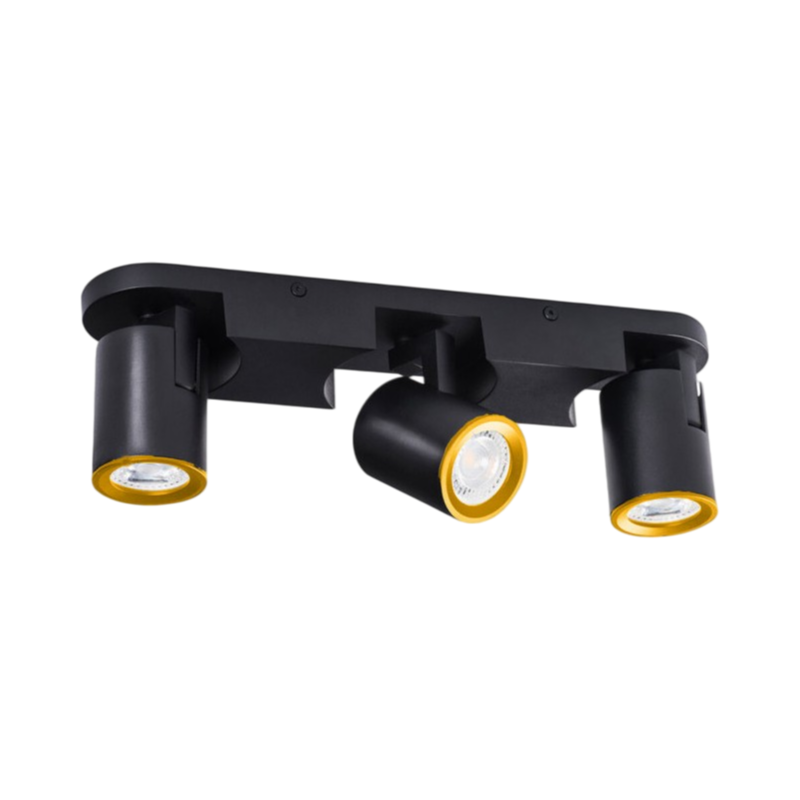 Portalampada Applique Wall Light Lineare a Soffitto con Teste Orientabili per 3 Lampadine GU10